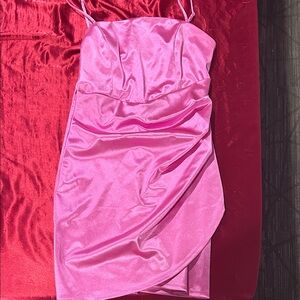 Elegant Pink Satin Dress